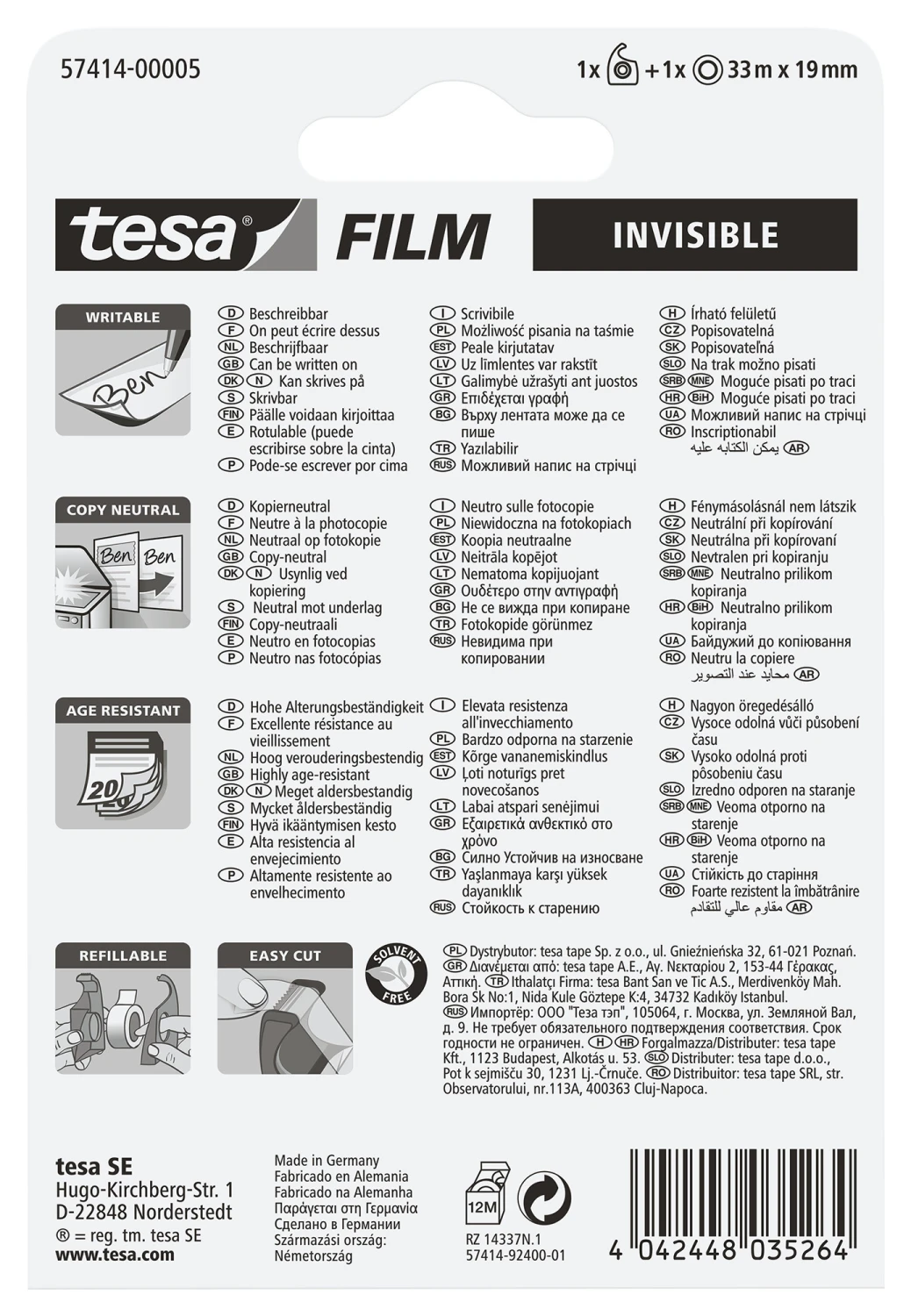 TESA Klebeband Abroller 19mmx33m