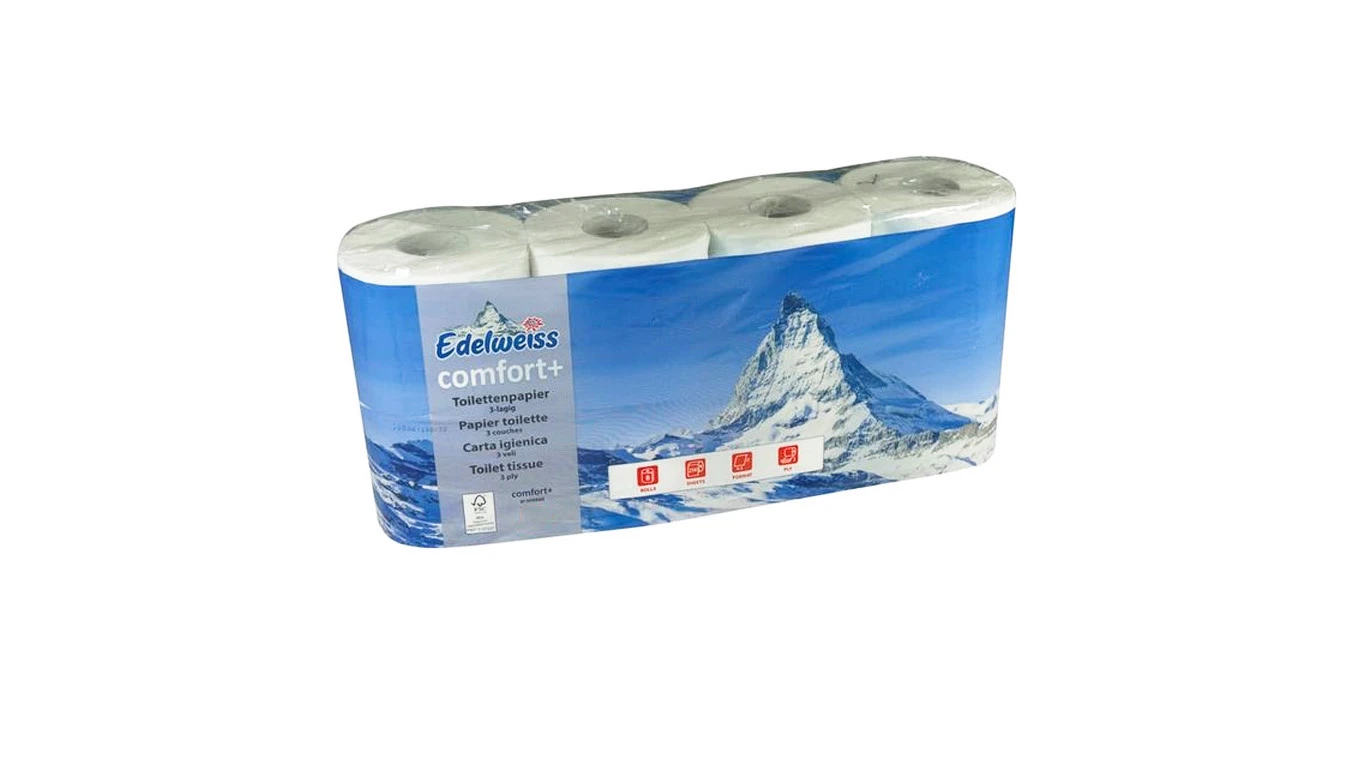 EDELWEISS WC-Papier Comfort Plus 3-lagig, 8 Rollen