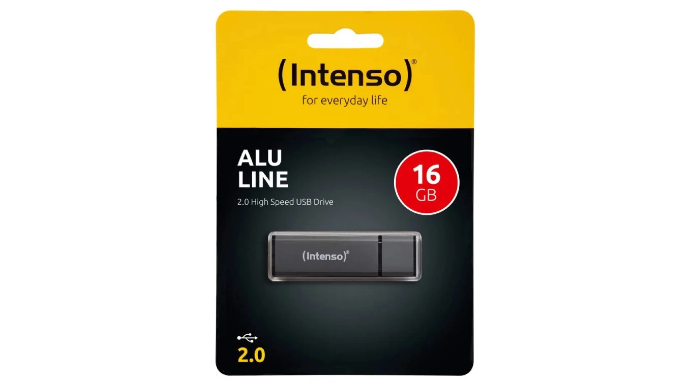 INTENSO USB-Stick Alu Line 16GB USB 2.0 dunkelgrau