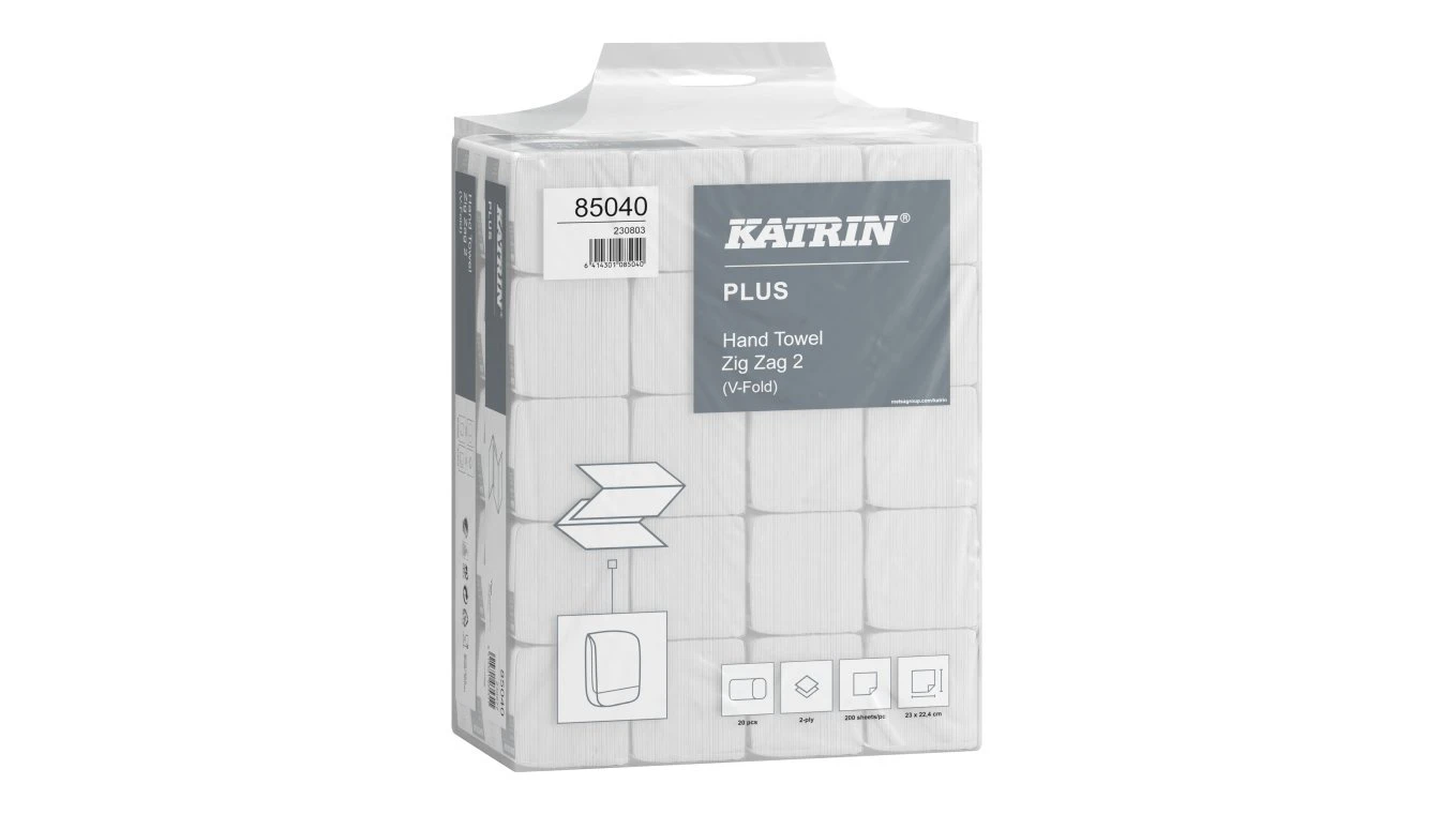 KATRIN Papierhandtücher Plus V-Falz, 2-lagig, weiss