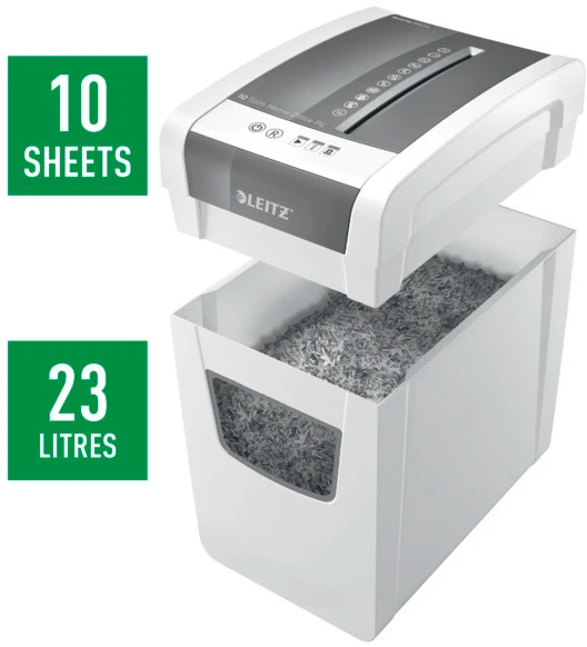 LEITZ Aktenvernichter IQ Home Office Slim P-4