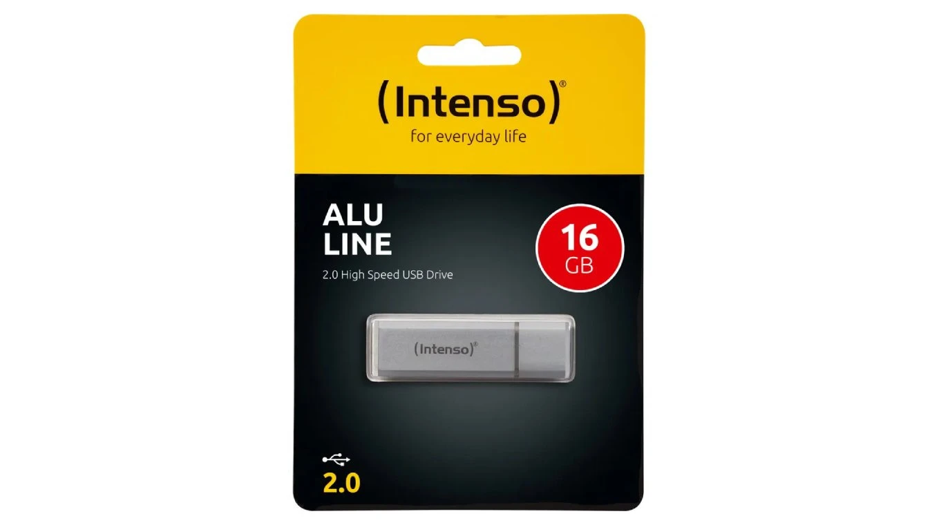 INTENSO USB-Stick Alu Line 16GB USB 2.0 grau