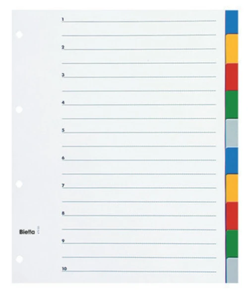 BIELLA Blankoregister 10-teilig