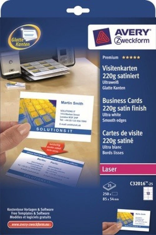 AVERY ZWECKFORM C32016-25 Visitenkarten doppelseitig