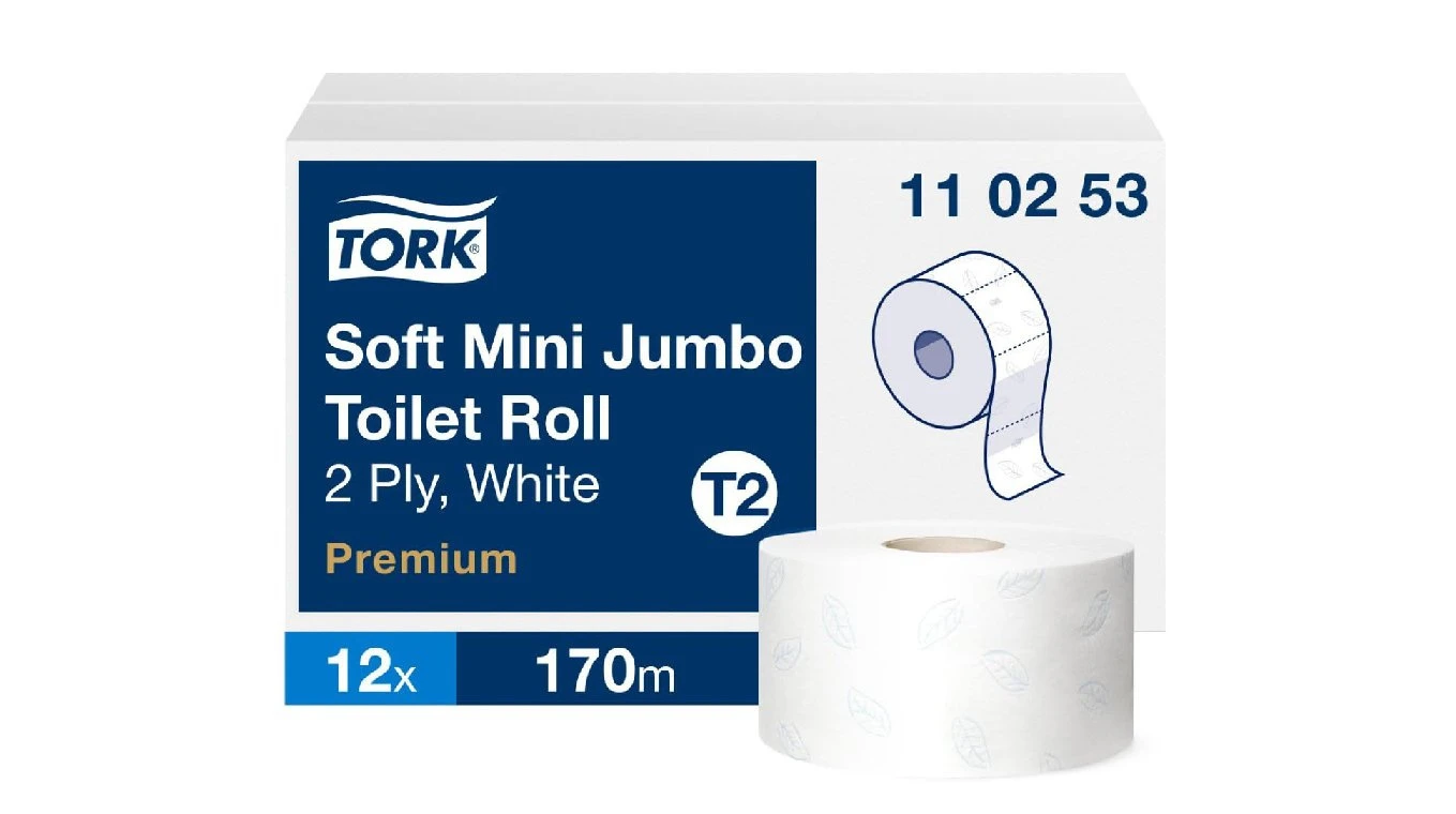 TORK WC-Papier Premium Jumbo Mini 2-lagig, 12 Rollen