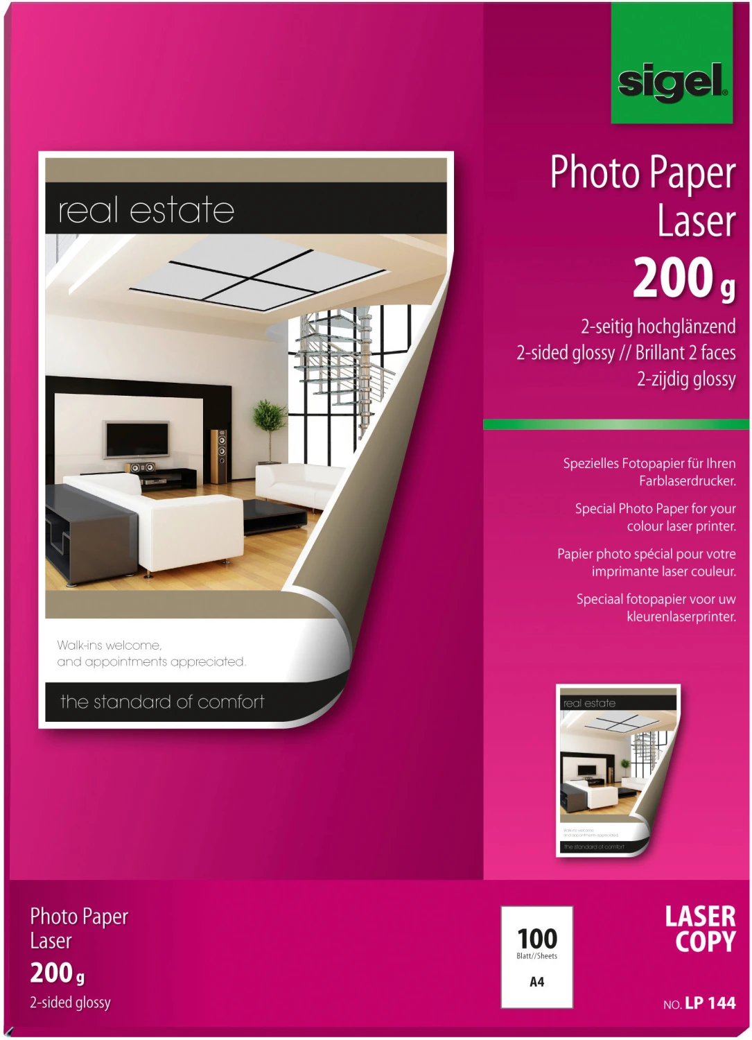 SIGEL Fotopapier für Farb-Laser/-Kopierer A4, 200g