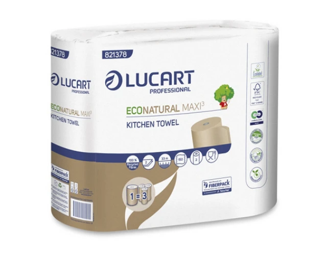 LUCART Küchenrollen EcoNatural 2-lagig, 30 Rollen