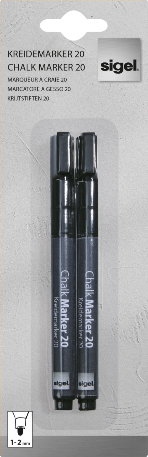 SIGEL Kreidemarker 1-2 mm - 2 Stück