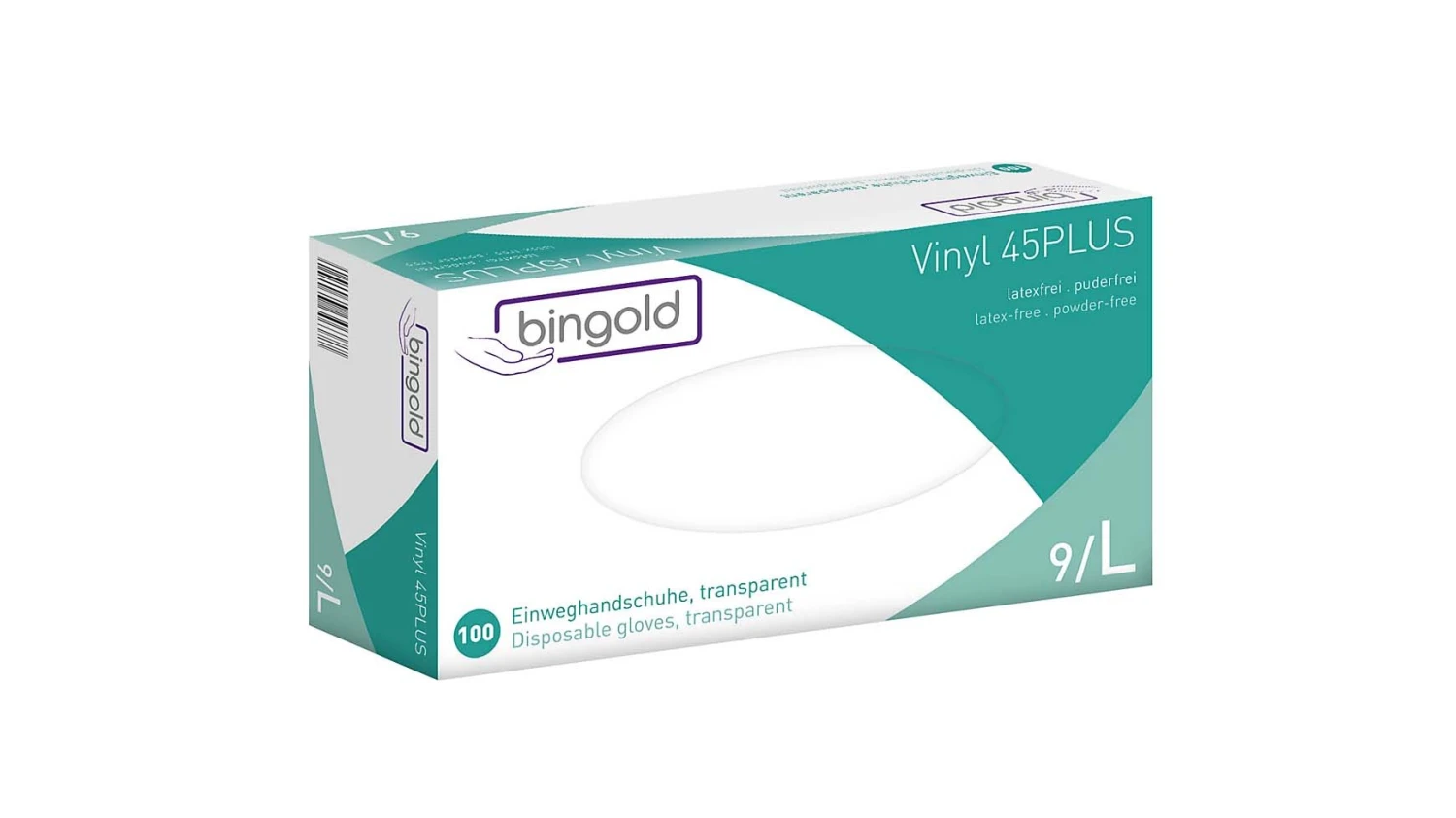 BINGOLD Vinylhandschuhe 45Plus Gr. L, 100 Stück