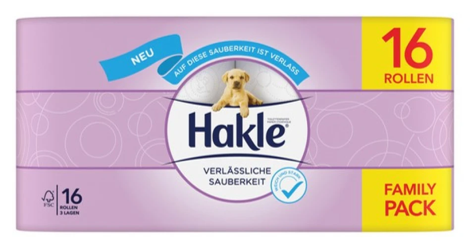 HAKLE WC-Papier Verlässliche Sauberkeit 3 lagig, 16 Rollen
