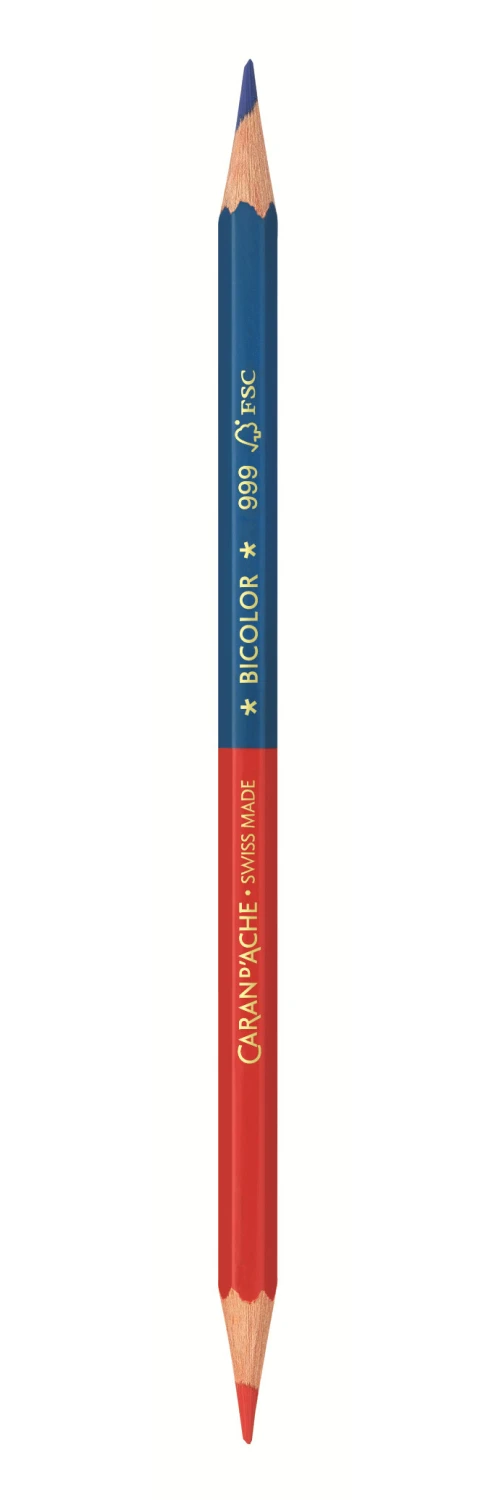CARAN d'ACHE Farbstift Bicolor blau-rot