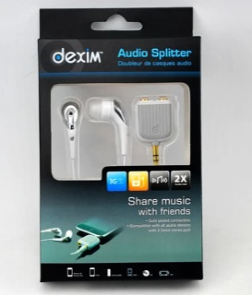 Dexim Audio Splitter mit zusätzlichen In-Ear Kopfhörer