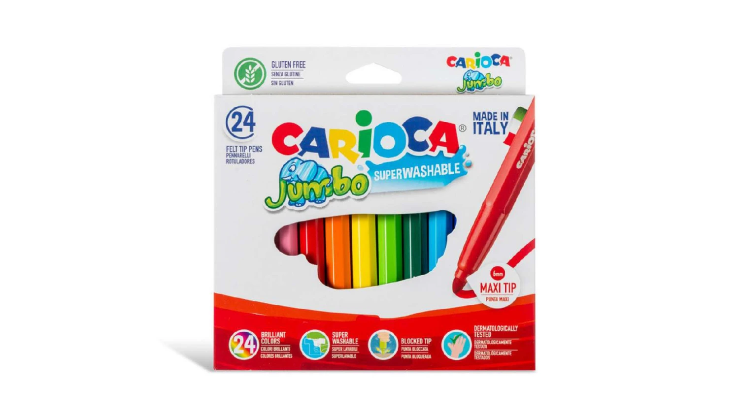 CARIOCA Fasermaler Jumbo Box 6 mm - 24er Pack
