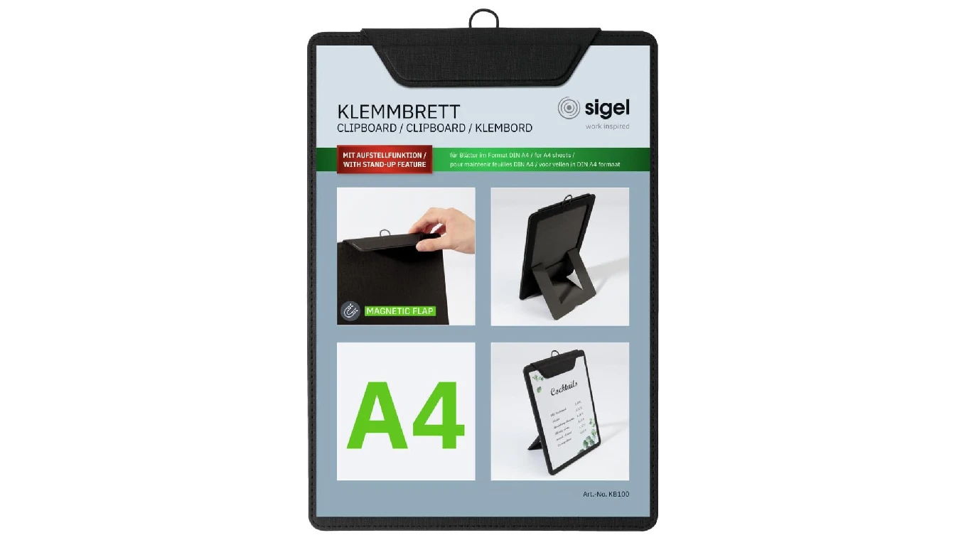 SIGEL Speisekarten-Klemmbrett - aus Kunststoff