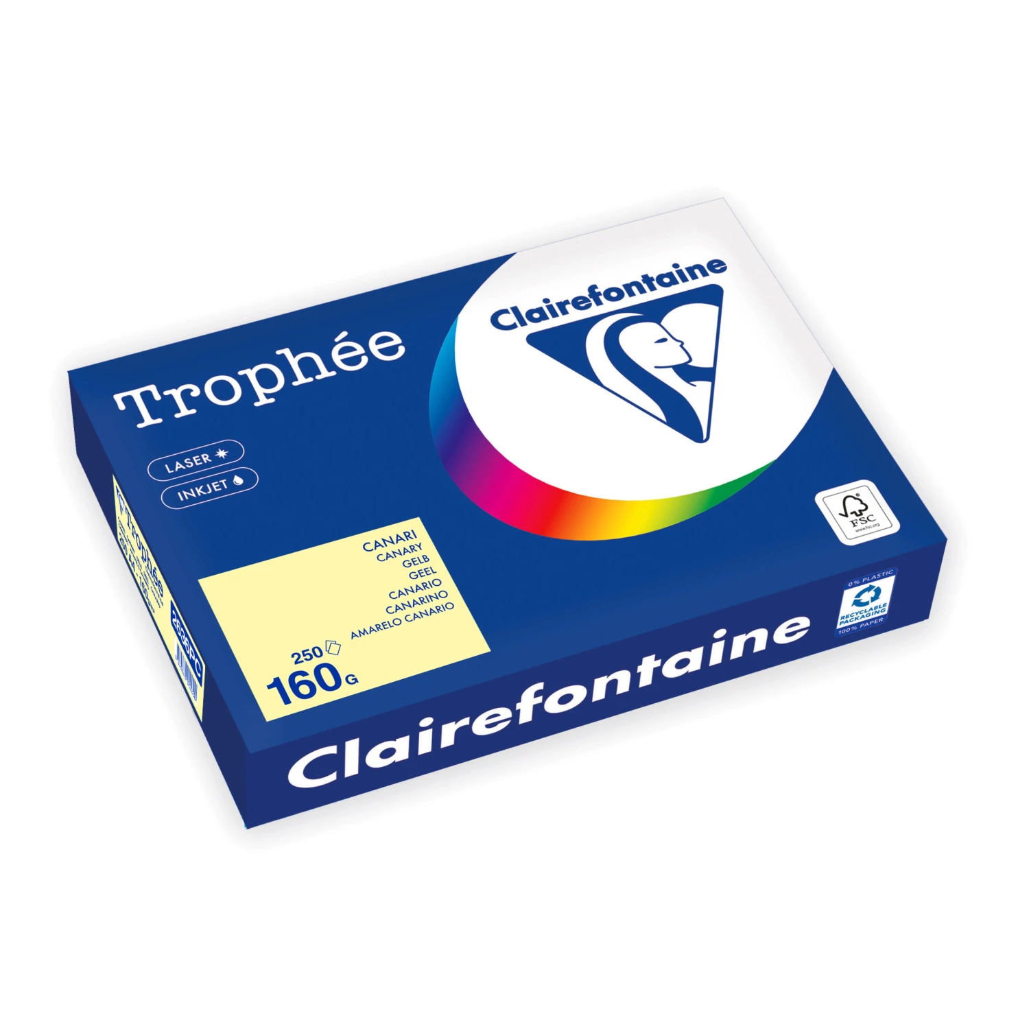 CLAIREFONTAINE Kopierpapier Trophée Pastell A4, 160 g/m², 250 Blatt