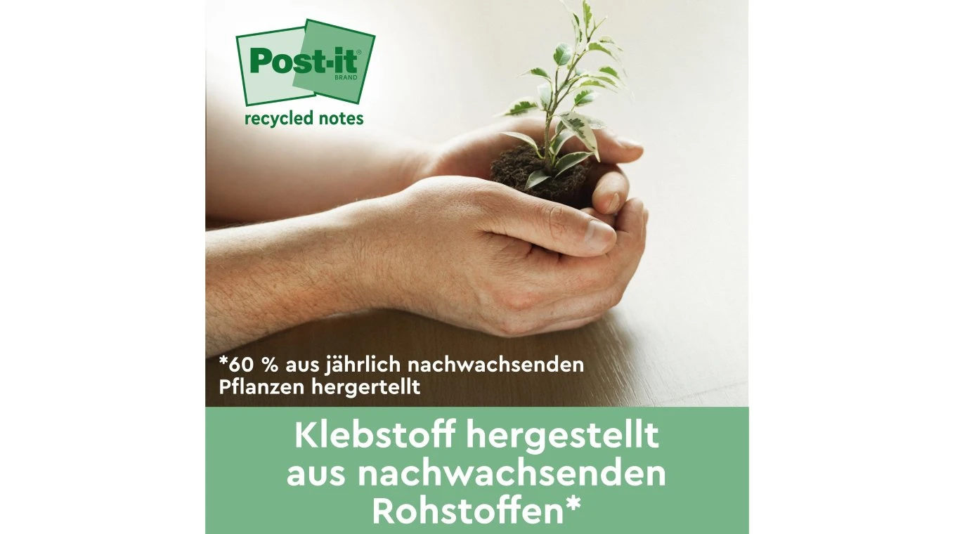 POST-IT Haftnotizen Recycling 16 x 100 Blatt