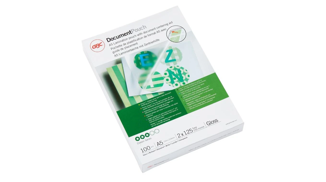 GBC Laminierfolien in Premiumqualität A5, 125my, 100 Stk.
