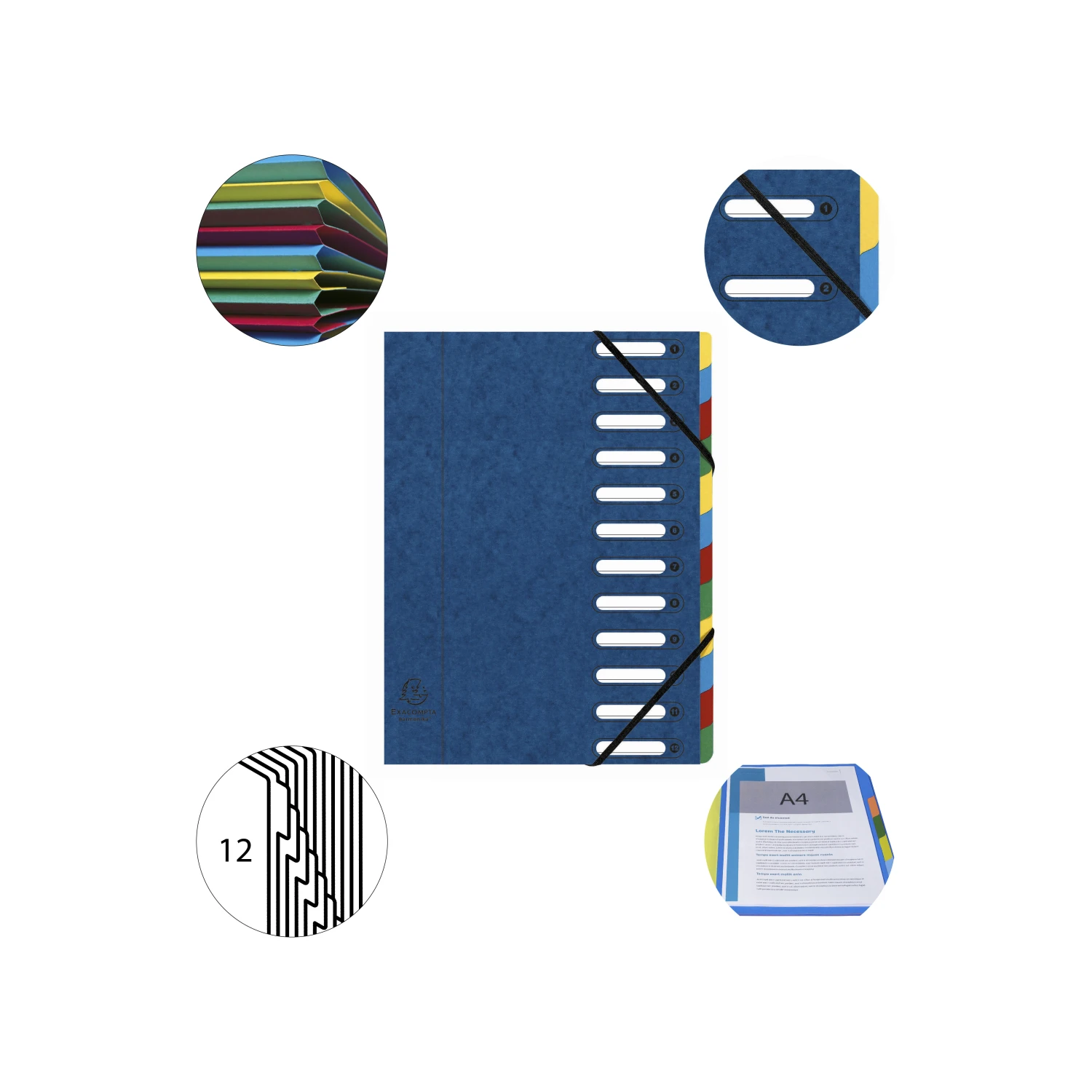 EXACOMPTA Ordnungsmappe Harmonika 12 Fächern, A4