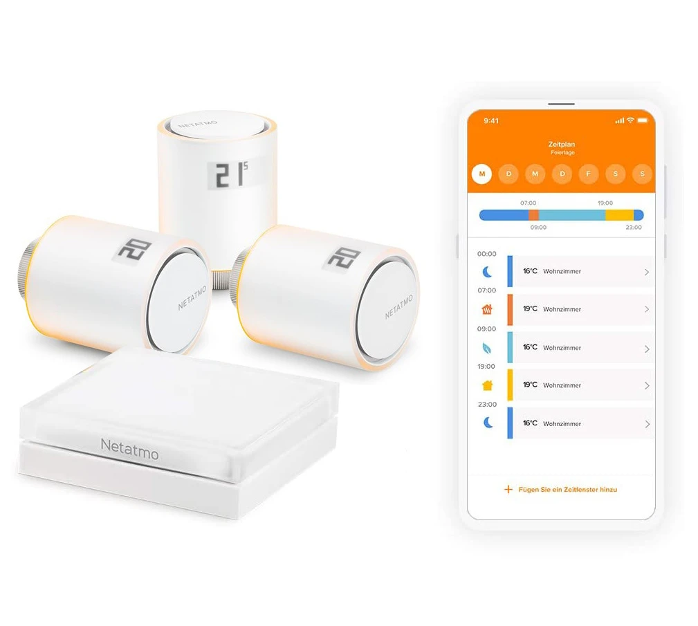 Netatmo 3x Smarte Heizkörperthermostate + Hub