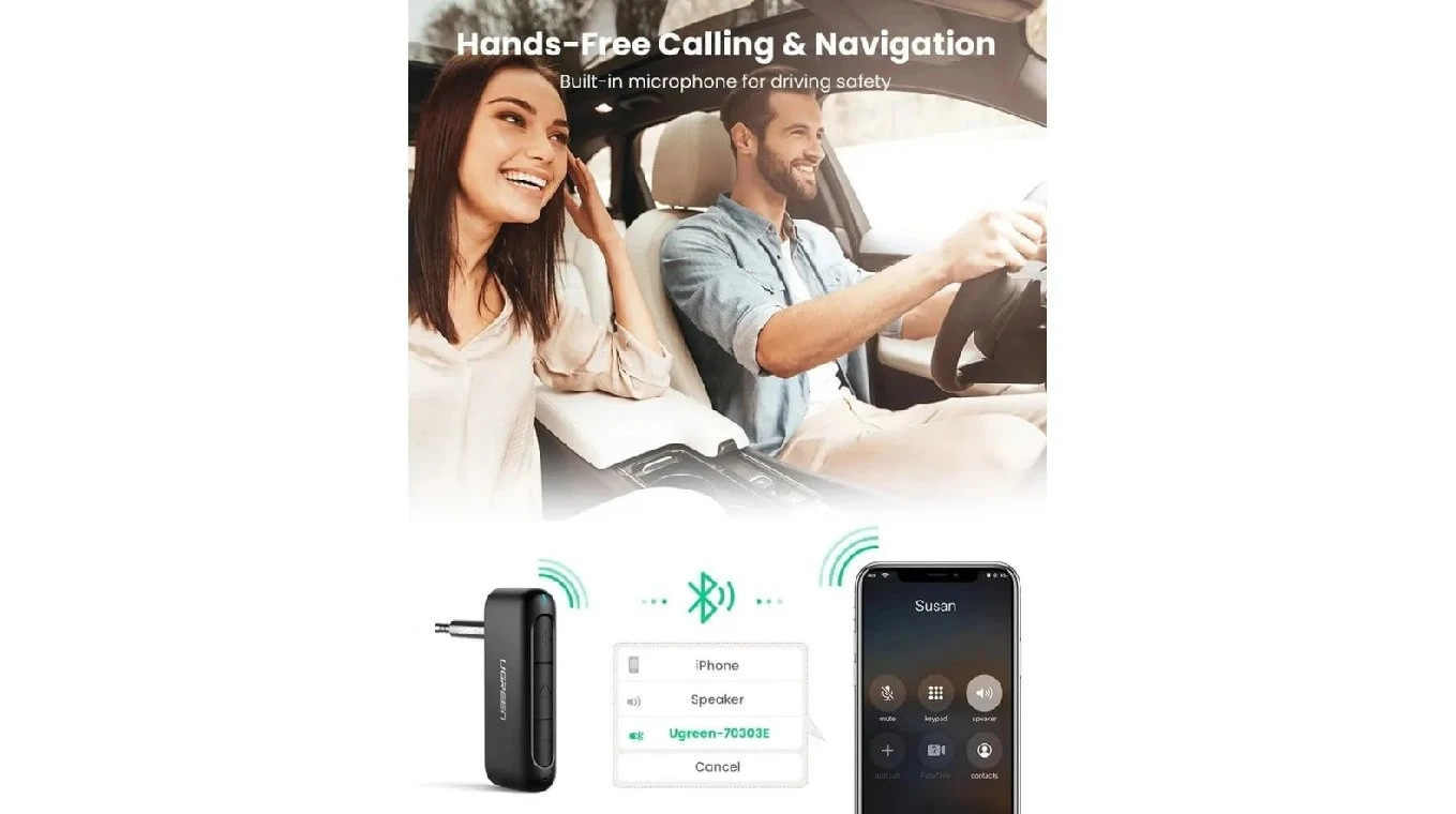 UGREEN Car BT 5.0 Receiver Audio Adaper 3.5 mm