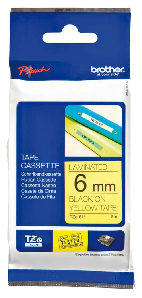 BROTHER P-TOUCH® Schriftband TZe-611, 6 mm x 8 m