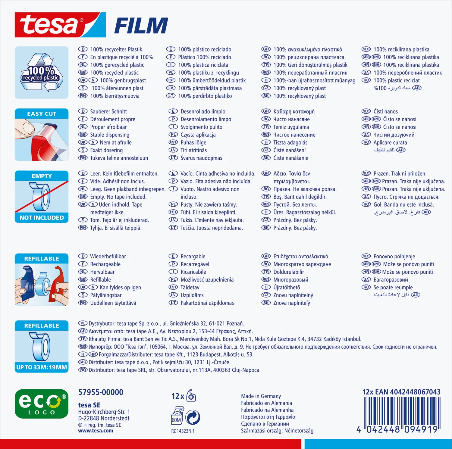 TESA Handabroller EasyCut 19mmx10m
