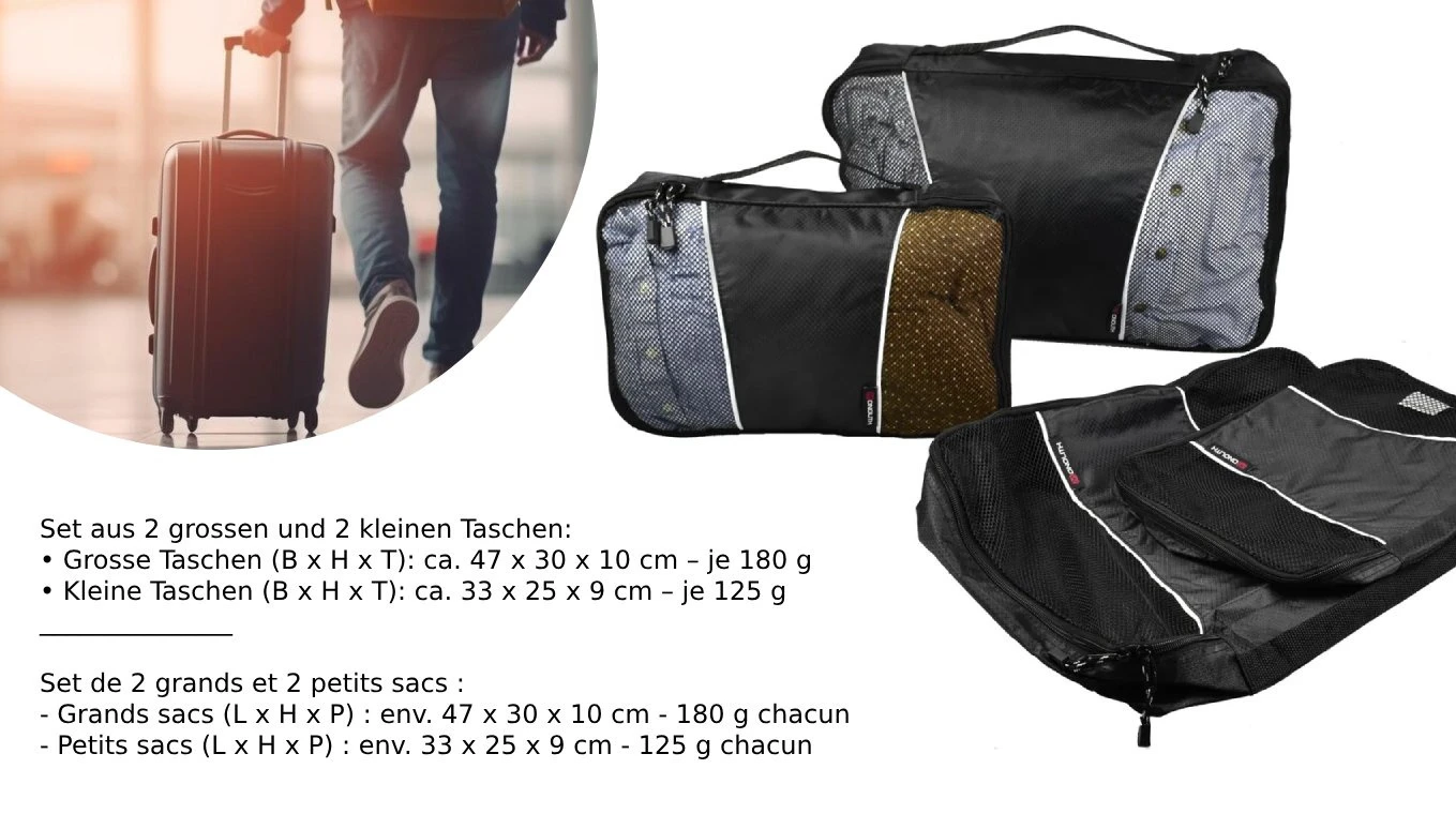 MONOLITH Kleidertaschen-Set 4-teilig