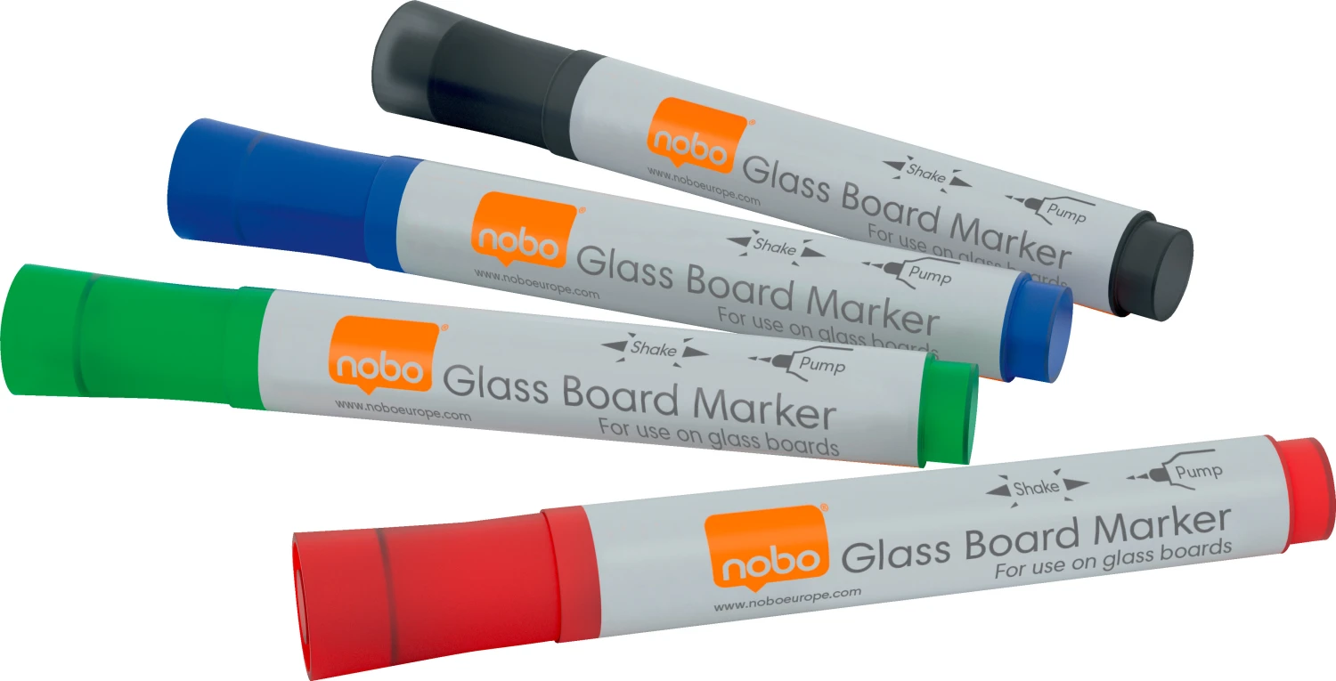 NOBO Glass Board Marker ass. 4 Stück