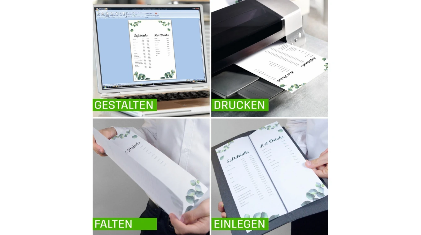 SIGEL Getränke-Mappen - mit Gummibindung - für 8 Seiten