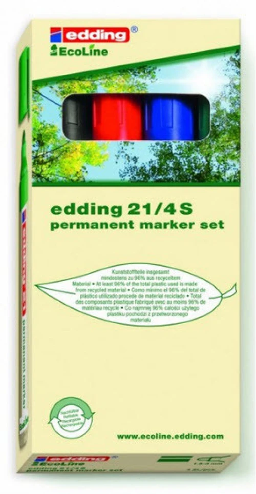 EDDING Permanent Marker 21 1.5-3 mm - 4 Farben