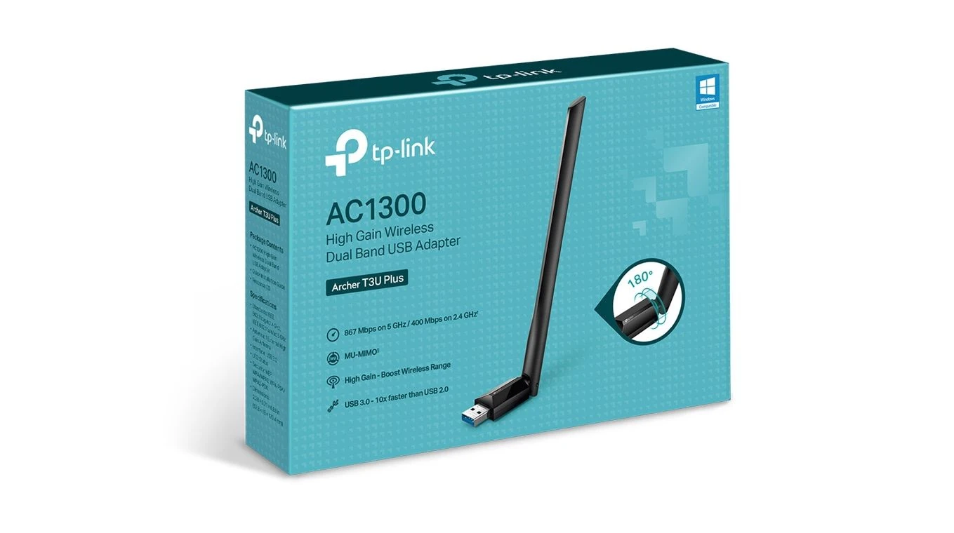 TP-LINK Archer T3U Plus AC 1300 USB WLAN Adapter