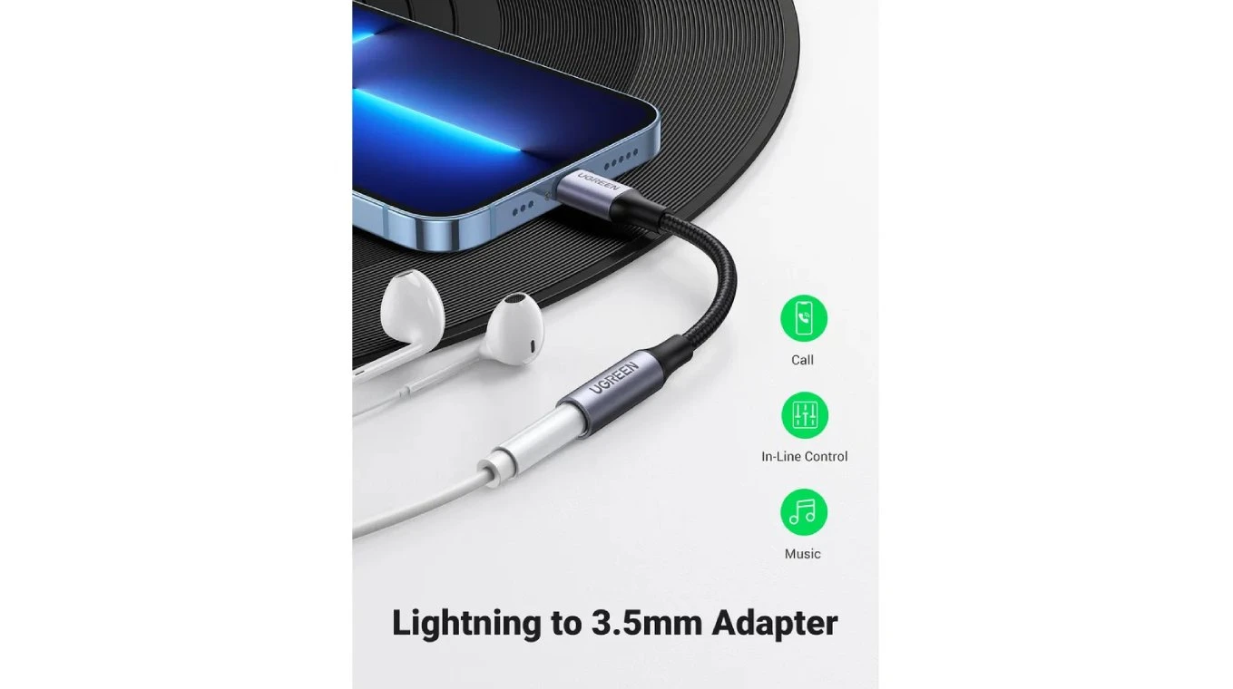 UGREEN Lightning zu 3.5 mm Jack Adapter 10 cm