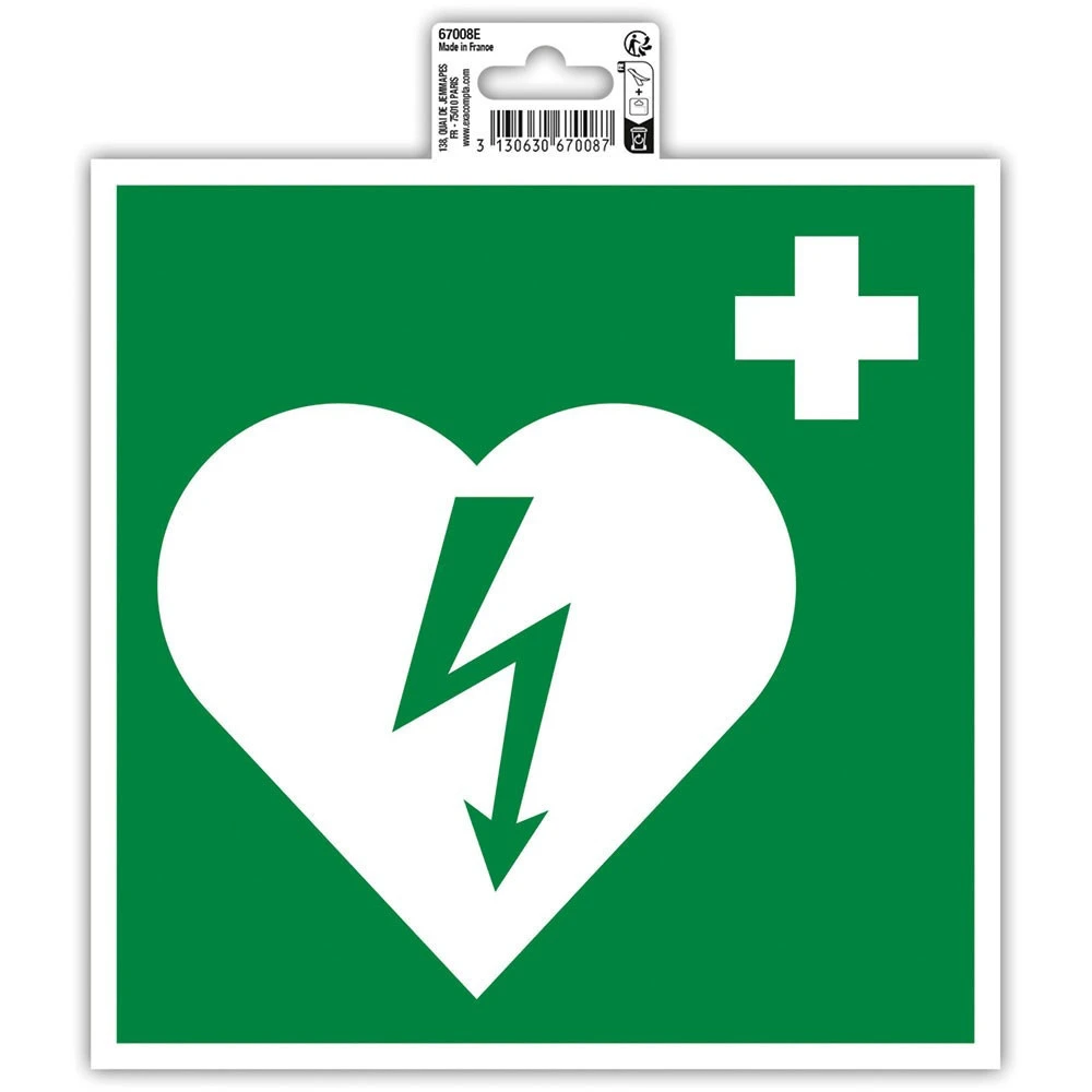 BIELLA Klebeschild Defibrillator