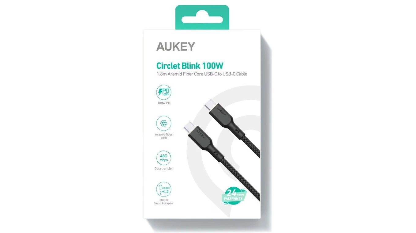 AUKEY USB-C zu USB-C Kabel 1.8 m, Nylon Kevlar