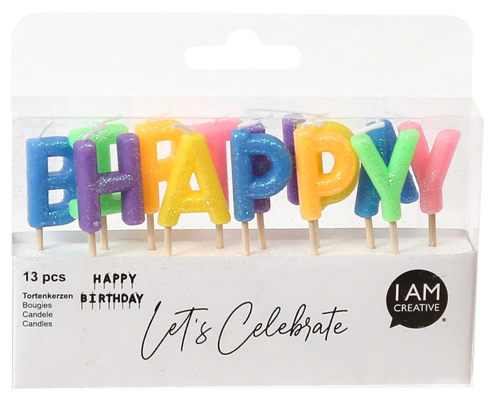I AM CREATIVE Kerzen Happy Birthday