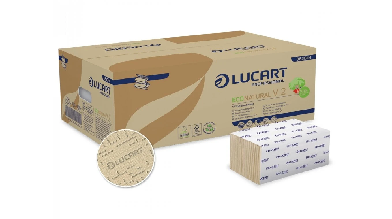 LUCART Papierhandtücher EcoNatural V2 V-Falz, 2-lagig, havanna