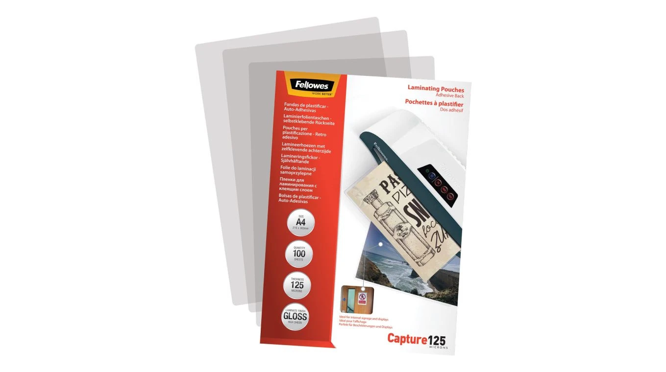 FELLOWES Capture 125 Laminierfolien A4, selbstklebend