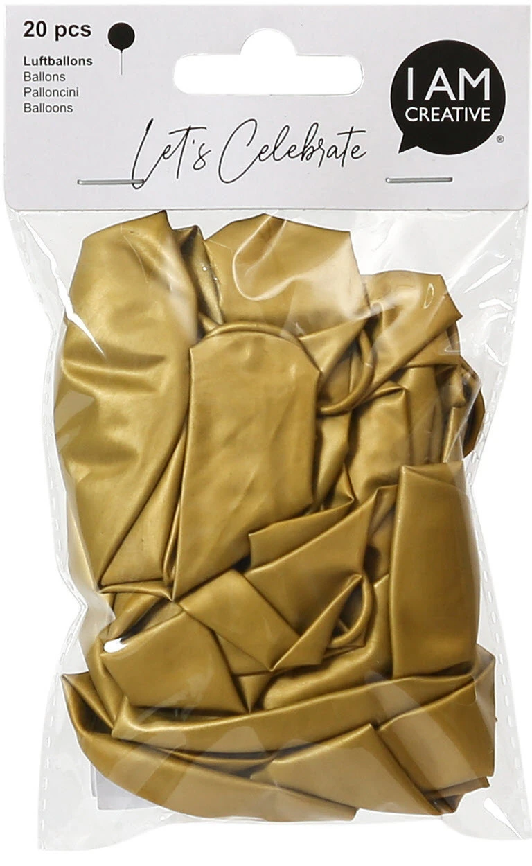 I AM CREATIVE Luftballons, gold metallic - 20 Stück