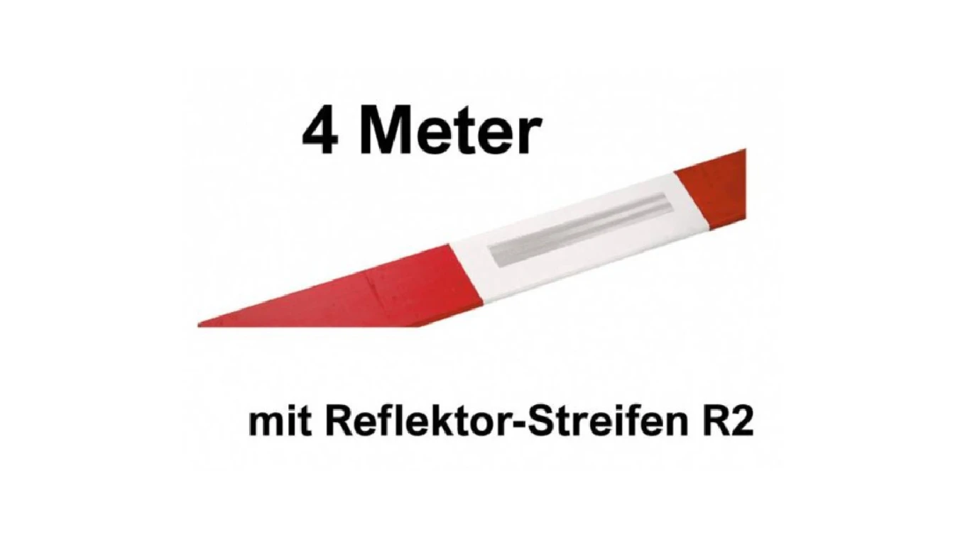 Absperrlatten, rot / weiss lackiert mit Reflektoren R2 (200 Stück)