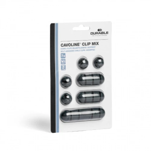 Kabel-Clips selbstklebend CAVOLINE CLIP MIX für mehrere USB-Kabel, graphit