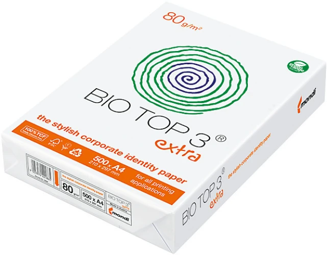 BIO TOP Kopierpapier Extra A4, 80 g/m², 500 Blatt