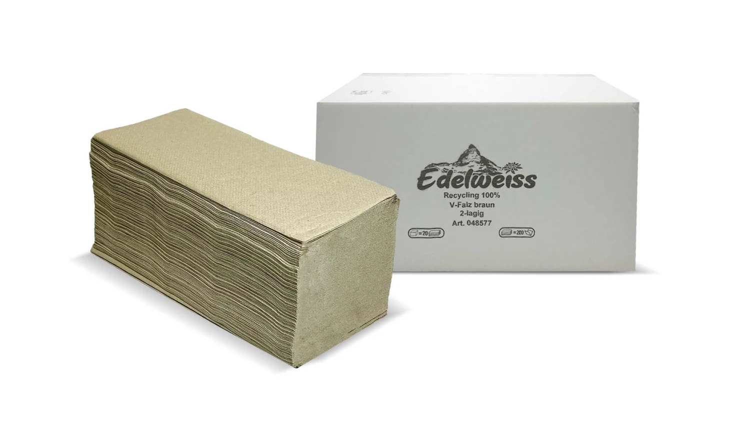 EDELWEISS Papierhandtücher V-Falz, 2- lagig, braun