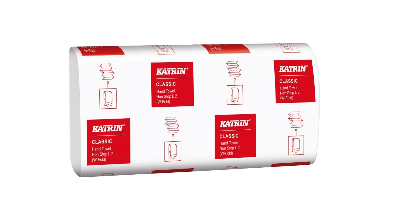 KATRIN Papierhandtücher Non Stop L2, 2-lagig, W-Falz, weiss