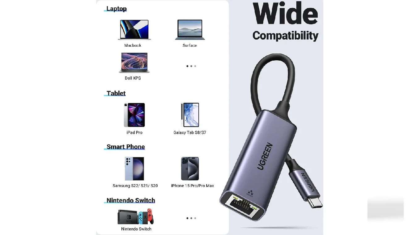UGREEN Gigabit Ethernet Adapter USB-C 3.1