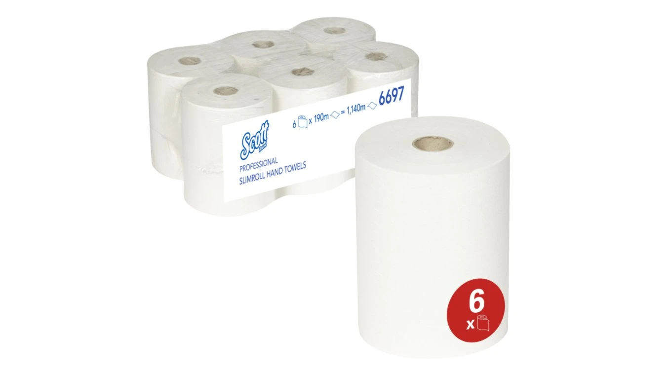 SCOTT Papierhandtuchrollen Slimroll 1-lagig, 6 Rollen