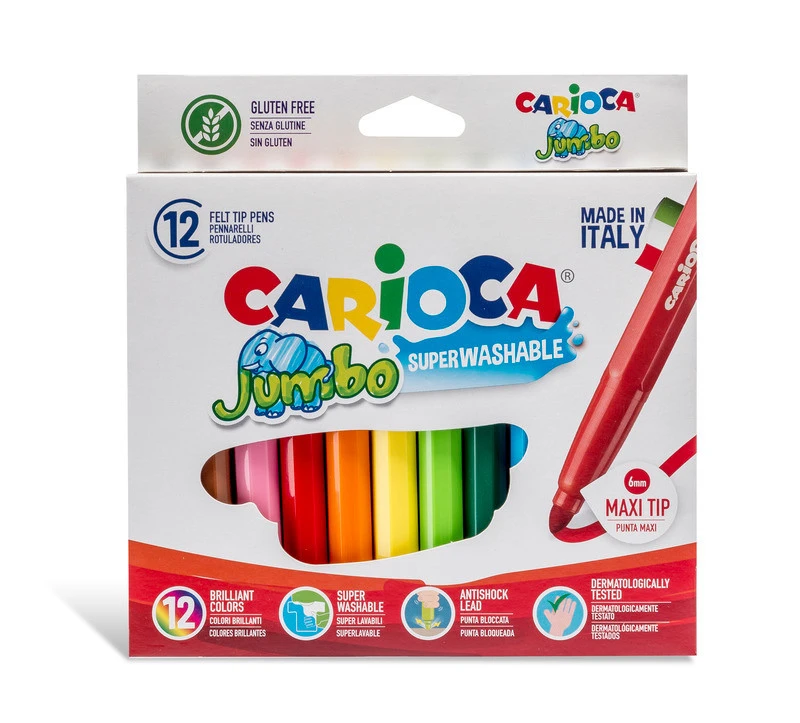 CARIOCA Fasermaler Jumbo Box 6 mm - 12er Pack