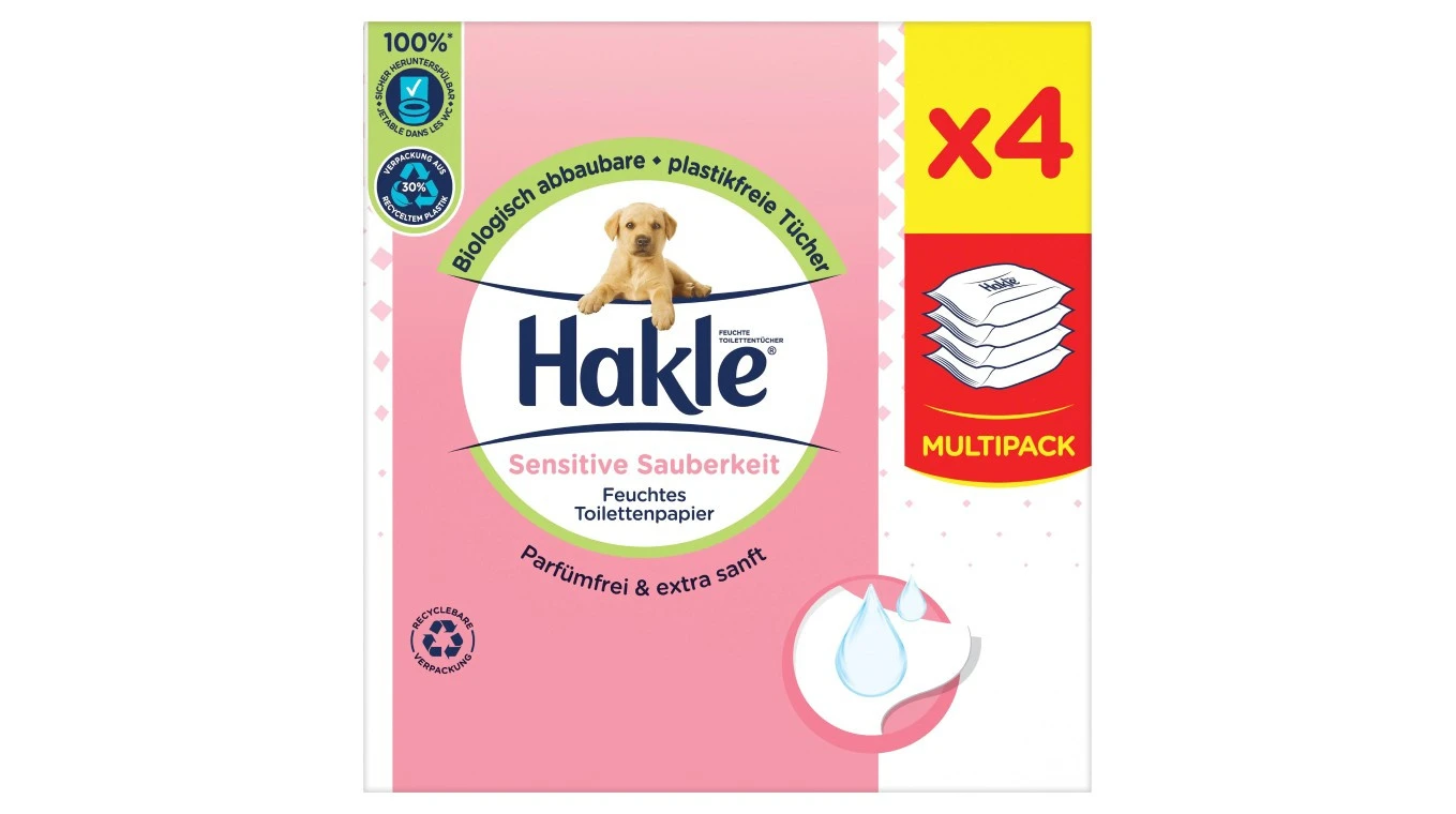 HAKLE Feuchttücher Sensitive Sauberkeit 3 x 4 Pack