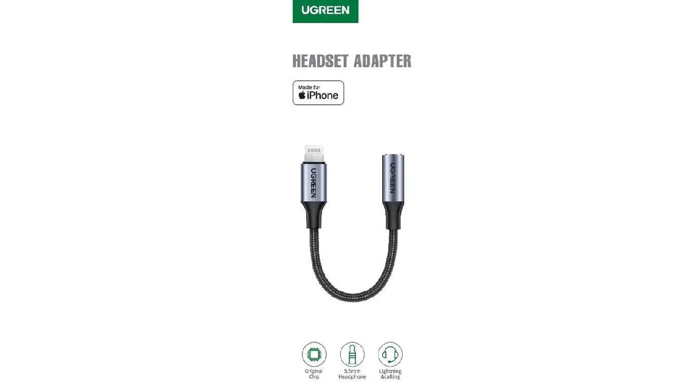 UGREEN Lightning zu 3.5 mm Jack Adapter 10 cm