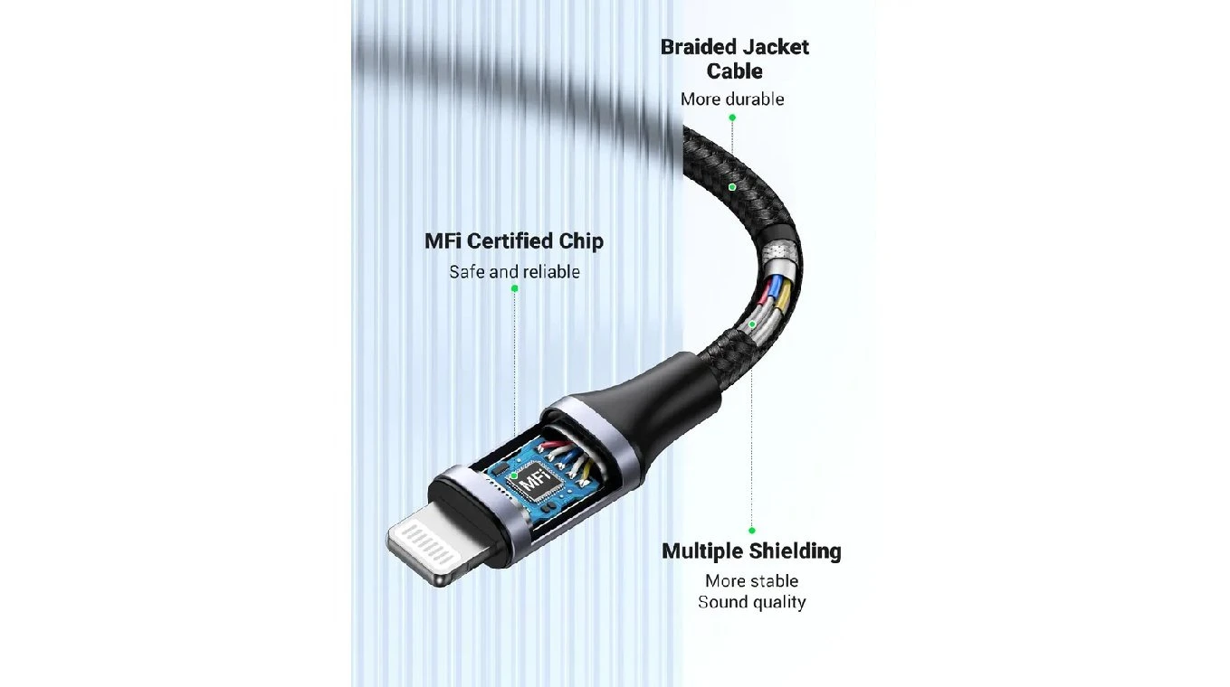 UGREEN Lightning zu 3.5 mm Jack Adapter 10 cm