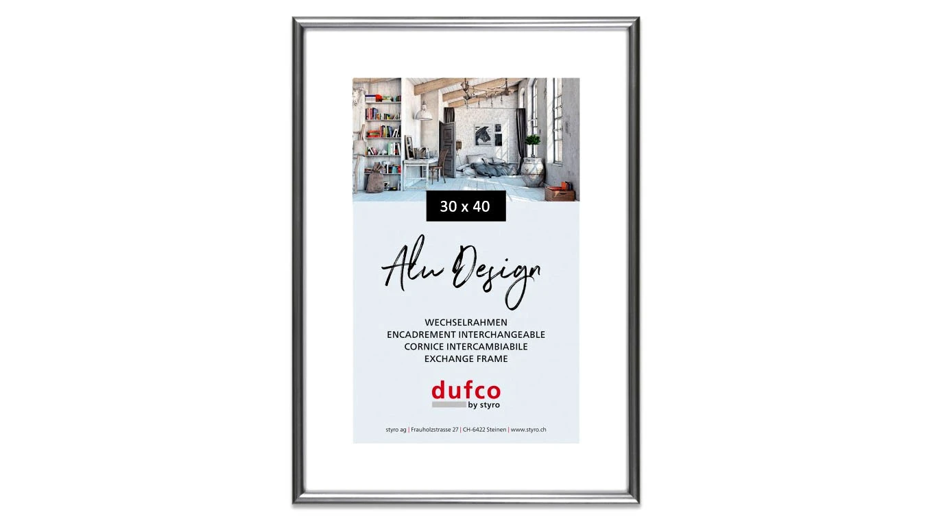 DUFCO "Alu Design" Bilderrahmen Aluminium 30 x 40 cm